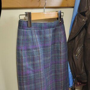 Vintage Pencil skirt peacock plaid - size 2